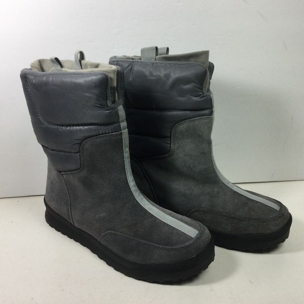 Lands End Womens Commuter Boots Sz 7.5 B Suede Pull On Gray Winter School 406465